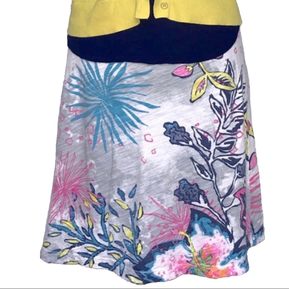 fresh produce Floral Mini Skirt in White with Blue, Pink & Yellow Print - Picture 2 of 8